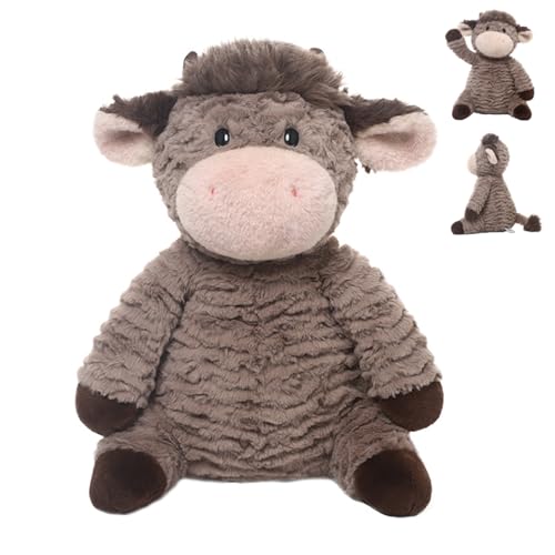 AQCQDQ Highland Kuh Kuscheltier, 35 cm Highland Kuh Kissen Plüschtier Puppe Süße Kuh Plüsch Spielzeug Flauschiger Stofftier Plüschkuh Geschenk Für Freunde, Kollegen (35 cm) von AQCQDQ