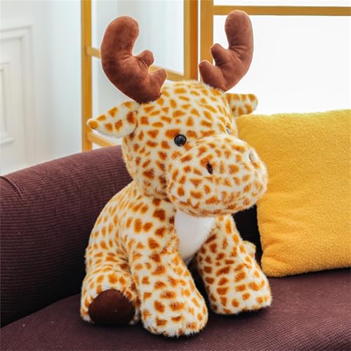 AQCQDQ Hirsch Kuscheltier, Süße Elch Plüsch Puppe Sikahirsch Plüschtier, Rentier Stofftier Plüsch Spielzeug Geschenk Zum Kuscheln Und Spielen Für Kinder (45 cm,Braun) von AQCQDQ
