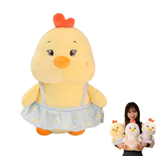AQCQDQ Huhn Plüschtier, Huhn Kuscheltier, Cartoon Henne Stofftier, Süßes Plüsch Huhn Kissen, Kawaii Kuscheltier Huhn Spielzeug, Geschenk für Freunde und Kinder (25cm,Blau) von AQCQDQ