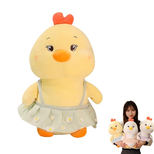 AQCQDQ Huhn Plüschtier, Huhn Kuscheltier, Cartoon Henne Stofftier, Süßes Plüsch Huhn Kissen, Kawaii Kuscheltier Huhn Spielzeug, Geschenk für Freunde und Kinder (50cm,Grün) von AQCQDQ