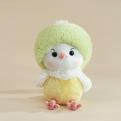 AQCQDQ Huhn Plüschtier, Kuscheltier Küken, Kuscheltier Huhn Simuliertes Tier Huhn Kuscheltier Kawaii Spielzeug, Niedliches Plüschtier zum Kuscheln und Spielen, für Kinder & Erwachsene (28cm,Grün) von AQCQDQ