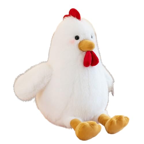 AQCQDQ Huhn Plüschtier,Huhn Kuscheltier Riesen Henne Stofftier,Simuliertes Tier Huhn Kuscheltier,Lustige Stofftier Plüschtiere,Ostern Kreative Geschenke für Kinder Jungen Mädchen (30 cm,Weiß) von AQCQDQ
