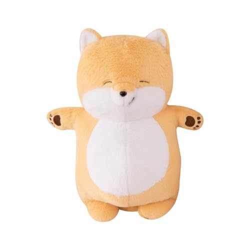 AQCQDQ Hunde Kuscheltier Plüschtier, Süße Gelb Hund Umarmungskissen Plüschtier Shiba Inu Hundespielzeug Plüsch Puppe Weißes Flauschiger Stofftier Schlafkissen Zum Kuscheln (65 cm) von AQCQDQ