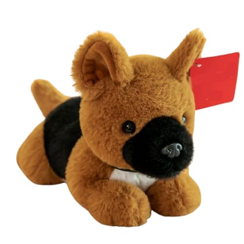 AQCQDQ Husky Stofftier Kuscheltier,Husky Kuscheltiere Hund Weich Plüschhund Stofftier, Anime Plushie Shiba,Geschenk für Jungen und Mädchen,Weicher Plüsch Liegend Schlafplüsch (23cm,Schäferhund) von AQCQDQ