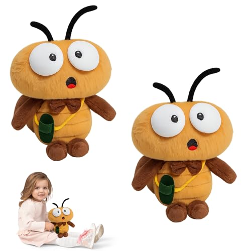 AQCQDQ Kakerlaken Kuscheltier, Lustige Kakerlake PlüSchtier, HäSsliche Insekt Plüschtiere, Kakerlaken-Stofftier, Halloween Dekoration, Geschenk für Freunde, Kollegen (20 cm,2pcs) von AQCQDQ