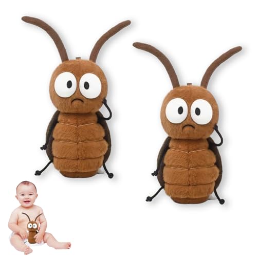 AQCQDQ Kakerlaken PlüSchtier, Süße Plüsch Kakerlakenpuppe, Kakerlake Spielzeug, Lustige Und Realistische Insekt Plüschtiere füR Familie, Freunde, Kollegen (24 cm,2pcs) von AQCQDQ