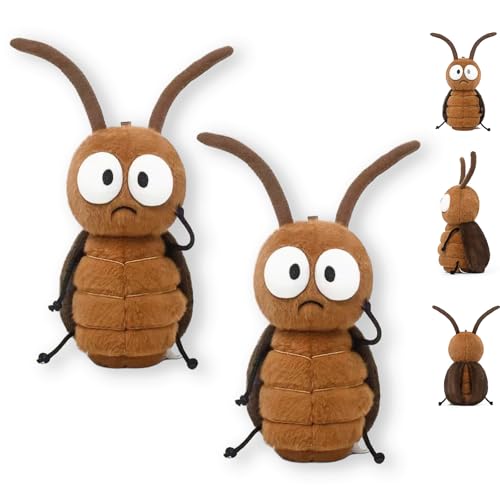 AQCQDQ Kakerlaken Plüschtier, Kakerlaken Kuscheltier Kakerlake Plüschtier, Mantis Kuscheltier Fliege Plüschtier, Süße Kinder-Kuscheltiere für Familie, Freunde, Kollegen (24 cm,2pcs) von AQCQDQ