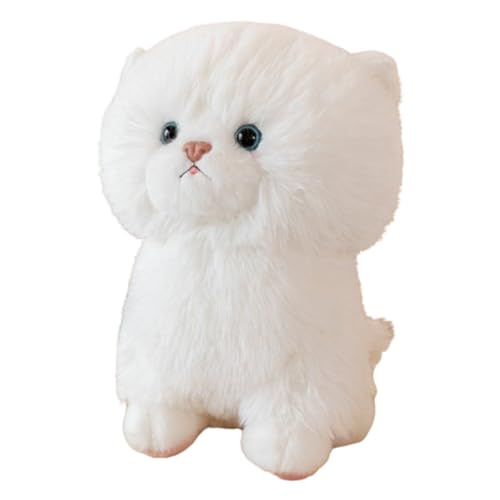 AQCQDQ Katze Plüschtier,Kuscheltier Katze Lebensecht,Realistischen Katze Plüschtier Stofftier Kawaii Flauschiges Plüschtier,Stofftier Katze für Babys Jungen,Mädchen (35cm,weiß) von AQCQDQ