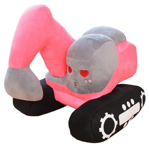 AQCQDQ Kinder Plüsch Bagger, Ausgestopftes Bagger Plüschtier, Plüsch Bagger Spielzeug, Bagger Stofftier Plüsch, Bagger Puppenspielzeug zum Spielen und Kuscheln (38x35 cm,Rosa) von AQCQDQ