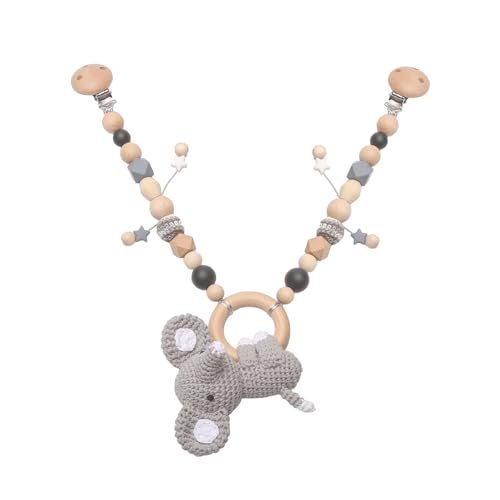 AQCQDQ Kinderwagen Kette Baby Mobile, Kinderwagenkette aus Holz, Kinderwagen Zubehör Kinderwagenkette für Babys und Kleinkinder ab 0+ Monaten (C) von AQCQDQ