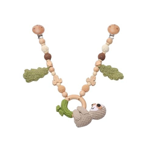 AQCQDQ Kinderwagen Kette Baby Mobile, Kinderwagenkette aus Holz, Kinderwagen Zubehör Kinderwagenkette für Babys und Kleinkinder ab 0+ Monaten (E) von AQCQDQ