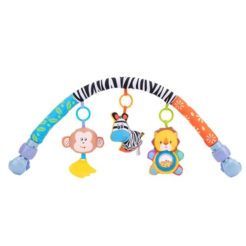 AQCQDQ Kinderwagen Spielbogen Spielzeug, Aktivität-Spirale Kette, kinderwagenkette mit flexiblen Universal Clips, Babyspielzeug für Bett, Kinderwagen, Laufgitter anpassbar (A) von AQCQDQ