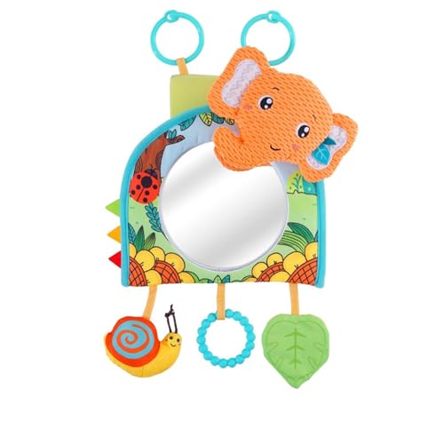 AQCQDQ Kinderwagen Spielzeug, Baby Spielzeug Anhänger, Babyschale Spielzeug zum Fühlen und Greifen, für Bett, Kinderwagen, Laufgitter anpassbar (24 * 33 cm,Orange Elefant) von AQCQDQ
