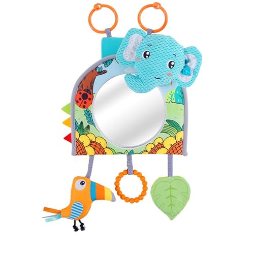 AQCQDQ Kinderwagen Spielzeug, Baby Spielzeug Anhänger, Babyschale Spielzeug zum Fühlen und Greifen, für Bett, Kinderwagen, Laufgitter anpassbar (24 * 33 cm,See Blauer Elefant) von AQCQDQ