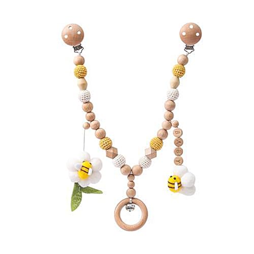 AQCQDQ Kinderwagen Spielzeug, Kinderwagenkette Holz Baby, Kinderwagen Anhänger, Baby Windspiele, Geschenk für Mädchen oder Jungen (Ketten) von AQCQDQ