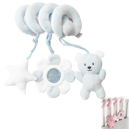 AQCQDQ Kinderwagen Spielzeug Baby Spirale, Baby Activity Spielzeug Spirale, Hängespielzeug Kinderwagen Autositz Spielzeug für Babys und Kleinkinder Ab Geburt (Bär) von AQCQDQ