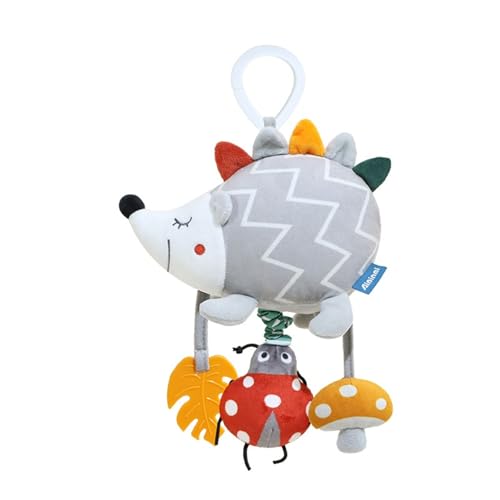 AQCQDQ Kinderwagenkette, Baby Activity Spirale Spielzeug mit Musik, Babyschale Spielzeug, Autositz-Spielzeug, für Kinderwagen, Bar, Kinderbett (26 * 22 cm,Igel) von AQCQDQ