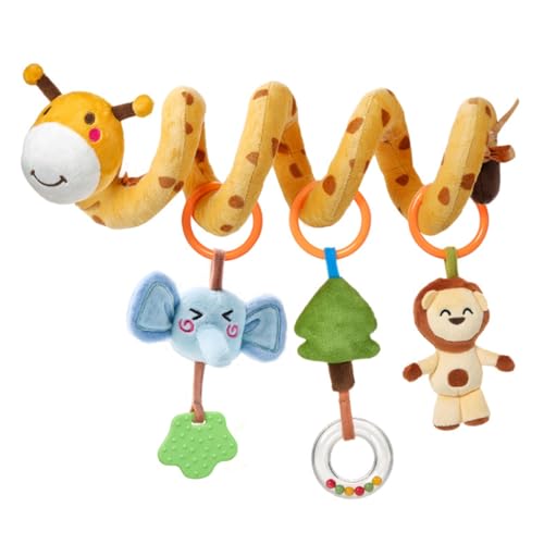 AQCQDQ Kinderwagenkette, Giraffe Spirale Kinderwagen Spielzeug für Babys, Kinderwagen Hängend Spielzeug, Neugeborenes Plüsch Spielzeug Geschenk für Jungen Mädchen von AQCQDQ