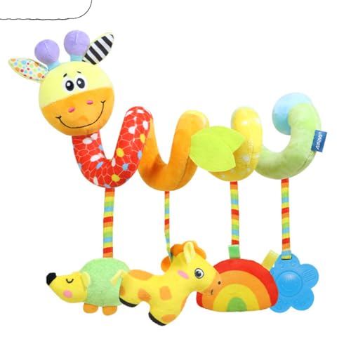 AQCQDQ Kinderwagenkette, Spirale Kinderwagen Spielzeug für Babys, Kinderwagen Hängend Spielzeug, Neugeborenes Plüsch Spielzeug Geschenk für Jungen Mädchen (Hirsche) von AQCQDQ