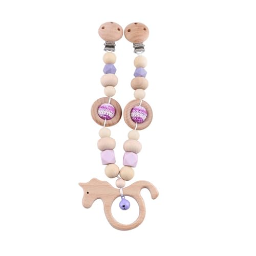 AQCQDQ Kinderwagenkette Holz Baby, Kinderwagen Zubehör, Kinderwagen Kette für Babys, Babyschale Spielzeug für Babygeschenke zur Geburt (B) von AQCQDQ