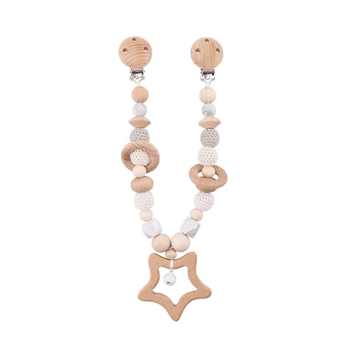 AQCQDQ Kinderwagenkette Holz Baby, Kinderwagen Zubehör, Kinderwagen Kette für Babys, Babyschale Spielzeug für Babygeschenke zur Geburt (F) von AQCQDQ