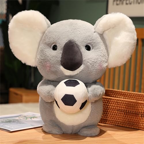 AQCQDQ Koala Kuscheltier, Koala Stofftier, Koala Plüsch Spielzeug Plüschtier, Koala Bär Plüschpuppe Kuscheltier Plüsctier Schlafbär, Flauschiger Weich Plüschspielzeug Für Kinder (50 cm,Fußball) von AQCQDQ