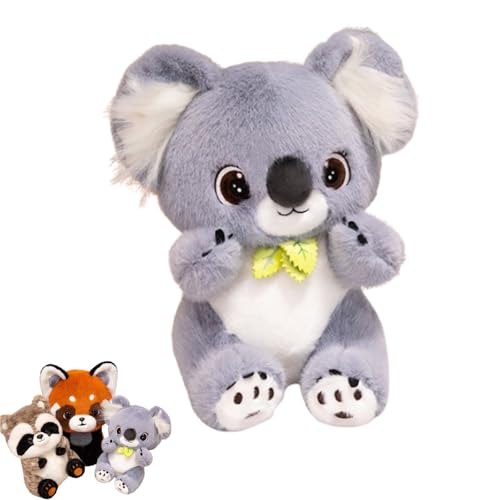 AQCQDQ Koala Plüschtier, Koala Waschbär Kuscheltier, Roter Panda Kuscheltier Waschbär Spielzeug, Niedlich Koala Bär Waschbär Stofftier zum Kuscheln und Spielen, für Kinder & Erwachsene (25cm,Koala) von AQCQDQ