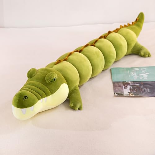 AQCQDQ Krokodil Kuscheltier, Krokodil Stofftier, Krokodil Plüsch, Simuliertes Tier Krokodil Plüschtier, Realistische Weiches Krokodil Kopfkissen Spielzeug für Wilde Tiere Kissen (120cm,Grün) von AQCQDQ