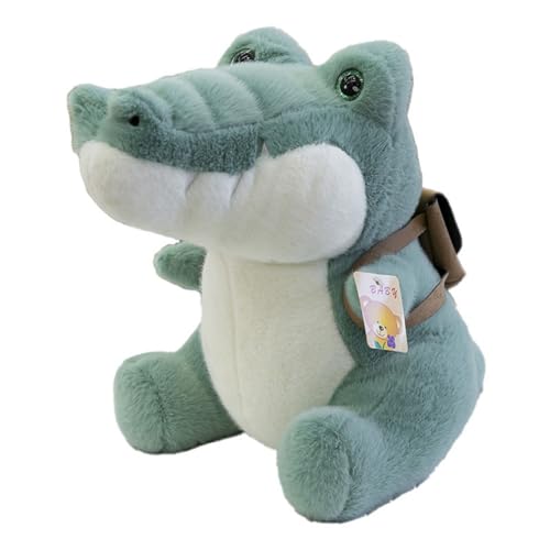 AQCQDQ Krokodil Plüschtier Kuscheltier, Kuscheltier Krokodil Plüschtier Alligator, Groß Grün Krokodil Stofftier Flauschiges, Krokodil Stofftier Plüsch Spielzeug, Geschenk für Kinder (45cm,Grau) von AQCQDQ
