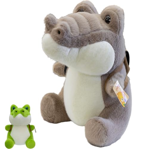 AQCQDQ Krokodil Plüschtier XXL Kuscheliges Pummeliges Krokodil Plüschtier,Lustige Alligatoren Plüschtiere für Jungen und Mädchen Kinder (45 cm,Grau) von AQCQDQ