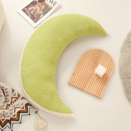 AQCQDQ Kuschelkissen, 75 cm Kinder Plüschmond Kissen, Weiche Flauschige Sofakissen, Plüsch Kissen Dekokissen für Sofa, Bett und Kinderzimmer Deko (Grün) von AQCQDQ