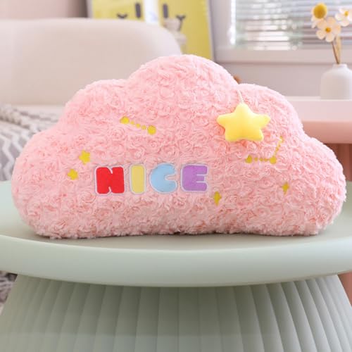 AQCQDQ Kuschelkissen, Kinder Stern Kissen, Wolken Kissen, Weiche Flauschige Sofakissen, Plüsch Kissen Dekokissen für Sofa, Bett und Kinderzimmer Deko (45 cm,Wolken-Rosa) von AQCQDQ
