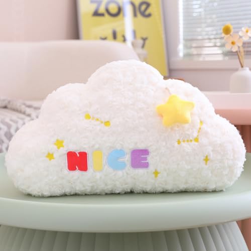 AQCQDQ Kuschelkissen, Kinder Stern Kissen, Wolken Kissen, Weiche Flauschige Sofakissen, Plüsch Kissen Dekokissen für Sofa, Bett und Kinderzimmer Deko (45 cm,Wolken-Weiß) von AQCQDQ