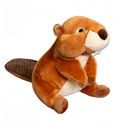 AQCQDQ Kuscheltier Biber, PlüSchtier Murmeltier Spielzeug, Biber Dekoration Wurfkissen Stofftier, zum Spielen und Kuscheln, Geschenk für Kinder Mädchen (20cm,Braun) von AQCQDQ