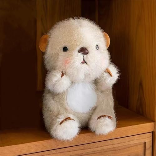 AQCQDQ Kuscheltier Biber Plüschpuppe, Plüschtier Biber, Plüsch Biber, Flauschiges Stofftier Spielzeug für Mädchen Jungen Babys (20 cm) von AQCQDQ