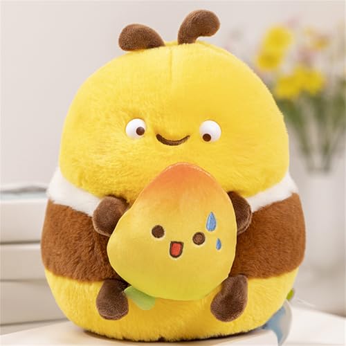 AQCQDQ Kuscheltier Biene, Biene Plüschkissen Spielzeug, Hummel Plüschtier Bumblebee Plüsch Spielzeug lustige, Tolles Geschenk für Jungen und Mädchen (25 cm,B) von AQCQDQ