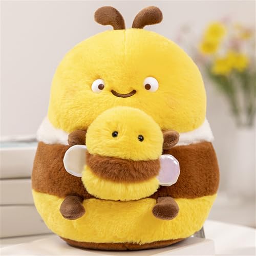 AQCQDQ Kuscheltier Biene, Biene Plüschkissen Spielzeug, Hummel Plüschtier Bumblebee Plüsch Spielzeug lustige, Tolles Geschenk für Jungen und Mädchen (35 cm,E) von AQCQDQ