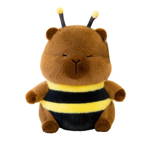 AQCQDQ Kuscheltier Capybara Plüschtier, Transformation Bienen/Schildkröte Capybara Plüsch Puppe, Stofftier Schmusetier zum Kuscheln & Spielen, Geschenk für Kinder (Biene,23 cm) von AQCQDQ