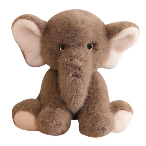 AQCQDQ Kuscheltier Elefant, Elefant Plüschtier, Puppe Elefant Kuscheltier, zum Spielen und Kuscheln, Schmusetier für Jungen, Babysn (35 cm,Braun) von AQCQDQ