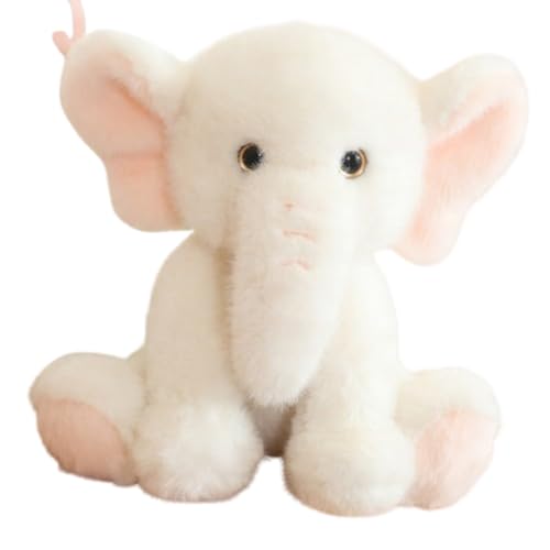 AQCQDQ Kuscheltier Elefant, Elefant Plüschtier, Puppe Elefant Kuscheltier, zum Spielen und Kuscheln, Schmusetier für Jungen, Babysn (35 cm,Weiß) von AQCQDQ