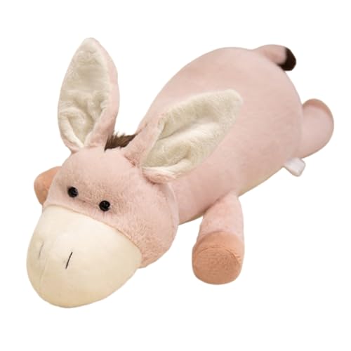 AQCQDQ Kuscheltier Esel, 50cm Esel Puppe,Stehendes Kuscheltier Esel, Naturgetreues Stofftier Aus Weichem PlüSchWeich Esel Plüschtier zum Kuscheln und üße Esel Stofftier für Kinder (90cm,Rosa) von AQCQDQ