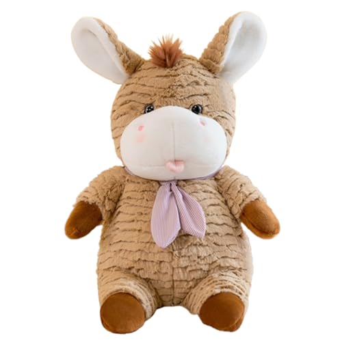 AQCQDQ Kuscheltier Esel, Süße Esel-Plüschtiere, Esel Puppe, Weich Esel Plüschtier zum Kuscheln und Spielen, Geschenk für Kinder Jungen Mädchen (23 cm,Dunkelbraun) von AQCQDQ