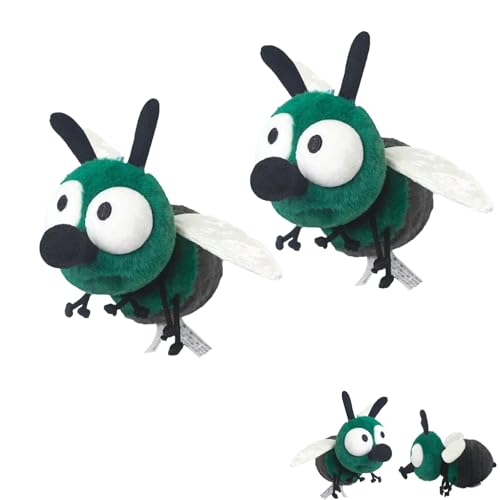 AQCQDQ Kuscheltier Fliegen Plüschtier, Fliegen Plüsch Spielzeug, Hässlich Kuscheltier Insekten Tierchen Stofftier Spielzeug Plush Toy, Kleine Stofftiere, Geschenk für Freunde und Kinder (2pcs Grün) von AQCQDQ
