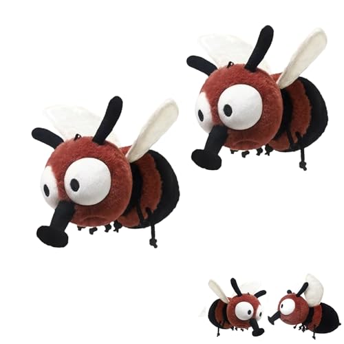 AQCQDQ Kuscheltier Fliegen Plüschtier, Fliegen Plüsch Spielzeug, Hässlich Kuscheltier Insekten Tierchen Stofftier Spielzeug Plush Toy, Kleine Stofftiere, Geschenk für Freunde und Kinder (2pcs Rot) von AQCQDQ
