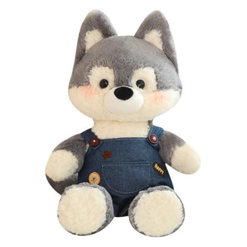 AQCQDQ Kuscheltier Fuchs, Fuchs Wolf Plüschtier Stofftier Spielzeug, Weiche Niedliche Kuscheltier Fuchs, Fuchs Wolf Plüsch Spielzeug, Geschenk für Kinder Jungen und Mädchen (50cm,Grau) von AQCQDQ