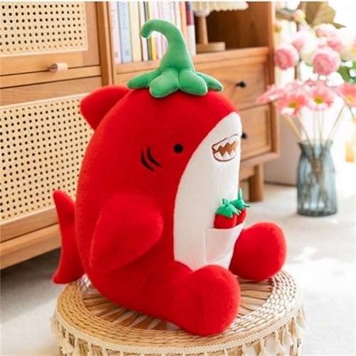 AQCQDQ Kuscheltier Hai Plüschtier, Kreativer Hai Chilli Plüschtier, Hai Plüsch Spielzeug, Hai Stofftier, Geschenk für Mädchen und Jungen (50 cm) von AQCQDQ