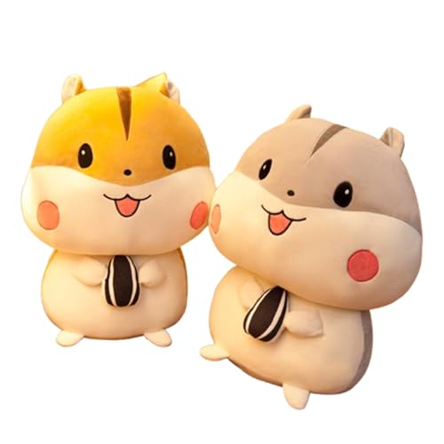 AQCQDQ Kuscheltier Hamster, Plüschtier Niedlichen Hamster, zum Spielen und Kuscheln, Weiches Schmusetier für Mädchen, Jungen, Babys (70 cm,Grau+Braun) von AQCQDQ