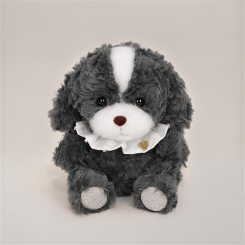 AQCQDQ Kuscheltier Hund, Niedliche Kleine Welpenpuppe Plüschtiere, Hundespielzeug, Plüsch Hund Stofftier Plüschtier, Geschenke für Kinder (17 cm,Dunkelgrau) von AQCQDQ