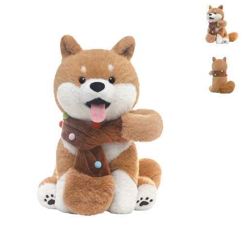 AQCQDQ Kuscheltier Hund, Süße Shiba Inu Plüschtier, Gefülltes Weiches Tier Cartoon Kissen, Flauschig Stofftier zum Kuscheln & Spielen, Geschenke für Mädchen Jungen (1pcs) von AQCQDQ