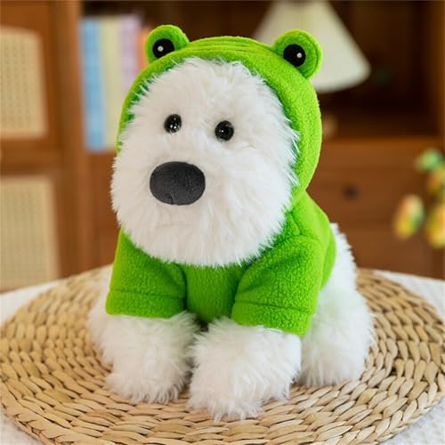 AQCQDQ Kuscheltier Hund Plüschtier, Hundespielzeug Plüschtier, Plüsch-Hund, Flauschiger Stofftier zum Kuscheln und Spielen, Geschenk für Kinder (50 cm,Grüner Frosch) von AQCQDQ